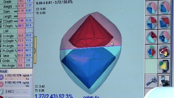 Rough diamond inspection table